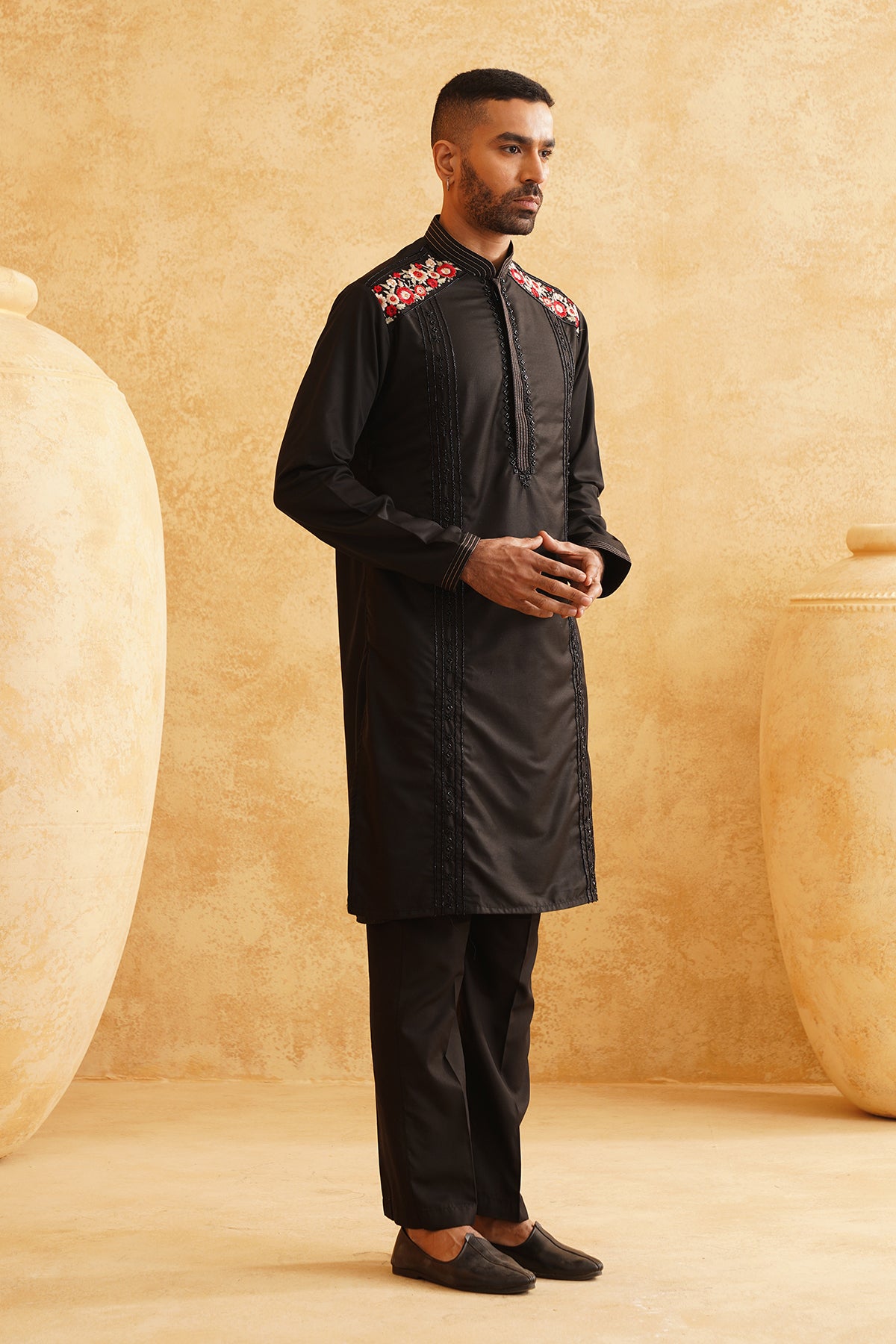 Black Festive Kurta Set