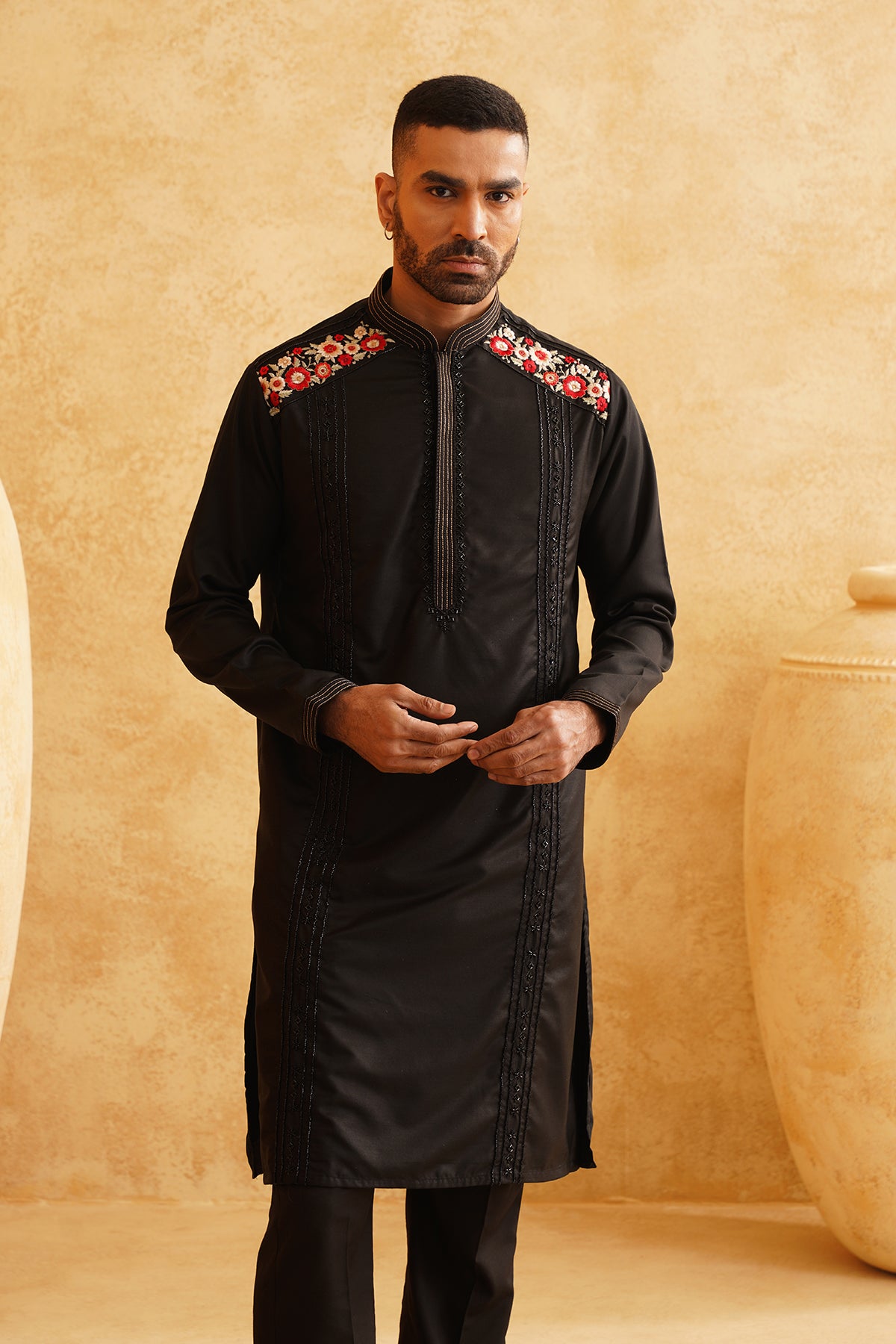 Black Festive Kurta Set