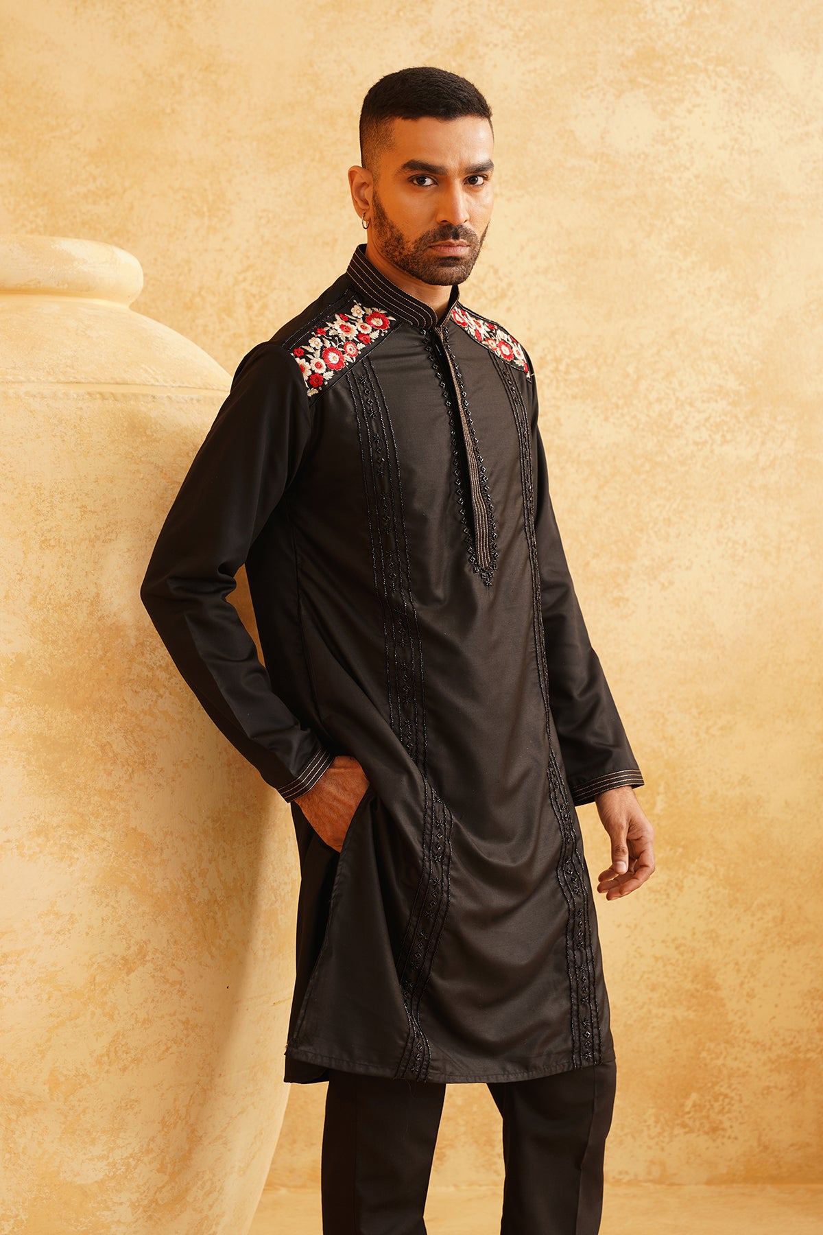 Black Festive Kurta Set