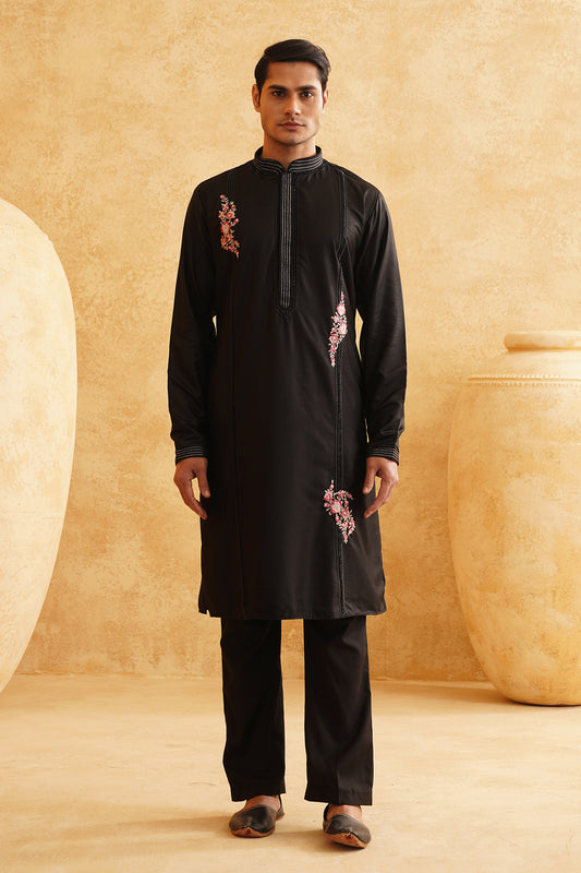 Black Festive Kurta Set