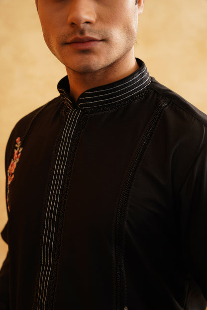 Black Festive Kurta Set
