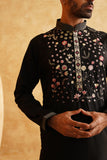 Black Straight Festive Kurta Set