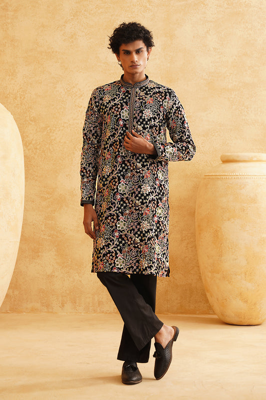 Black Ethnic Festive Wear Kurta Set