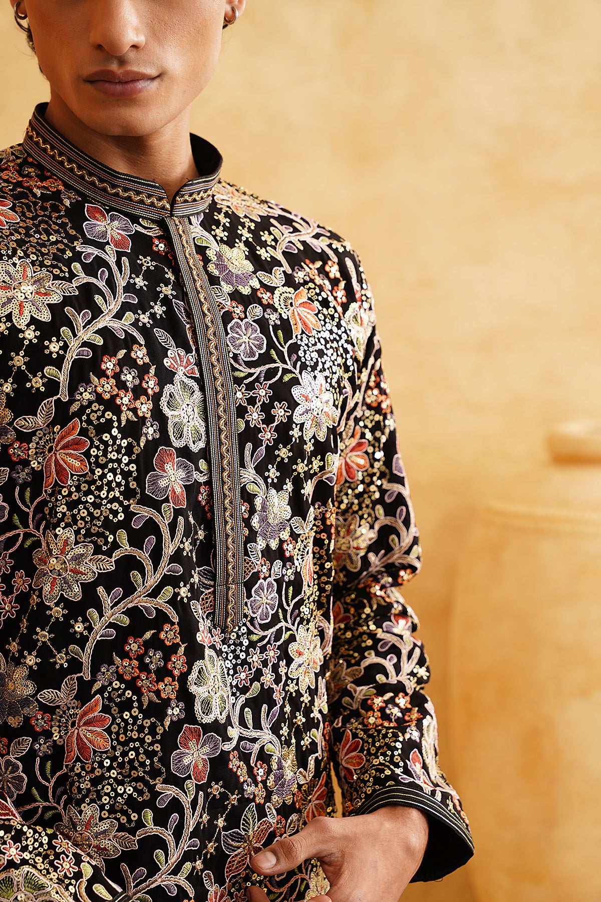 Black Ethnic Festive Wear Kurta Set