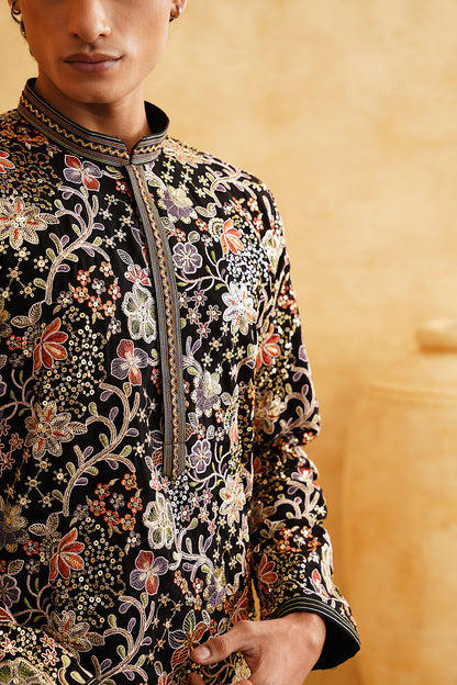 Black Ethnic Festive Wear Kurta Set