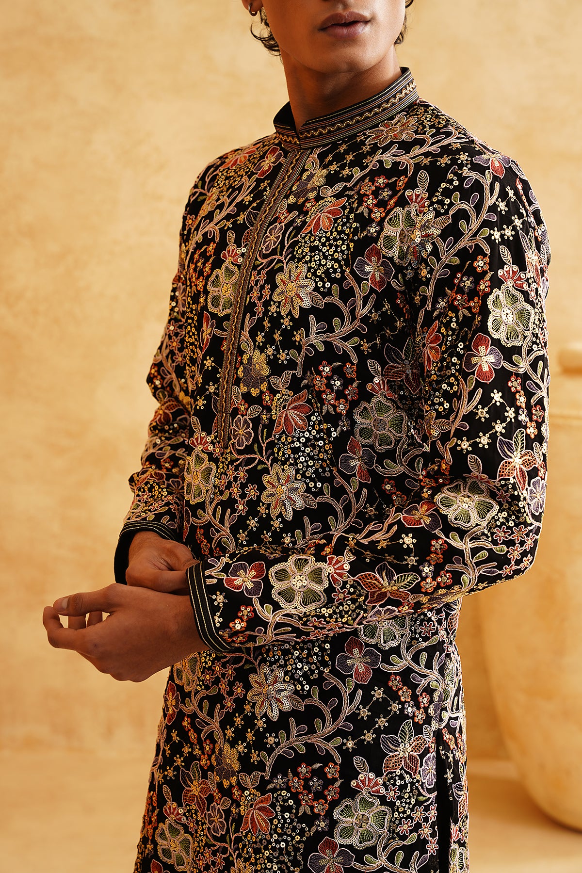 Black Ethnic Festive Wear Kurta Set