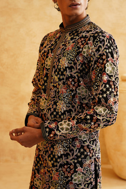 Black Ethnic Festive Wear Kurta Set