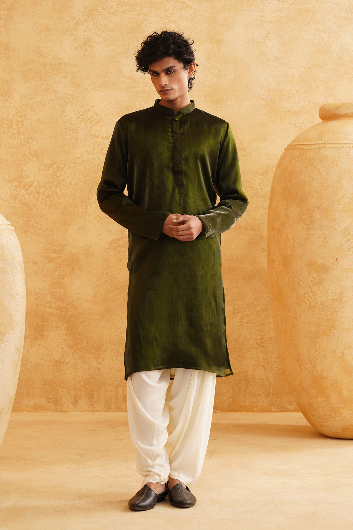Olive Festive Kurta Set