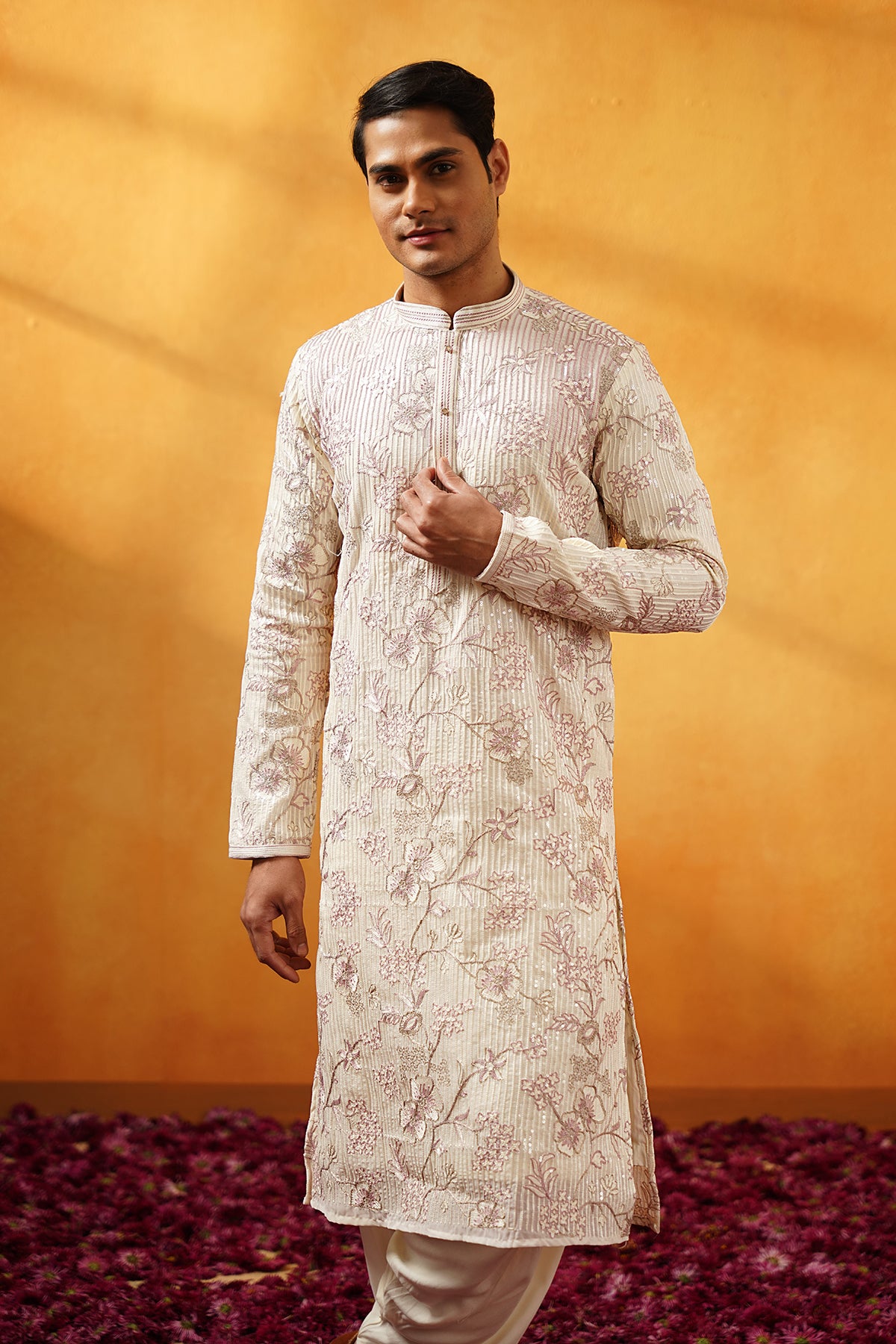 Off White Festive Kurta Set