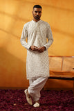 White Mirror work Kurta Set