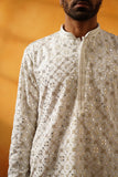 White Mirror work Kurta Set
