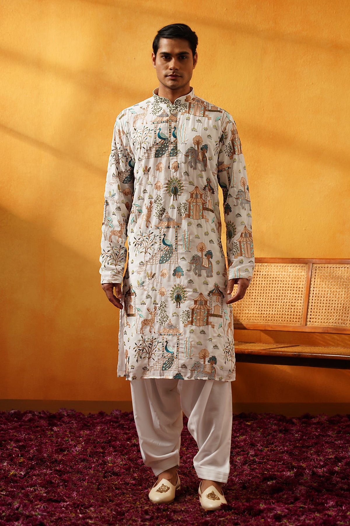 White Emboidery Kurta Set