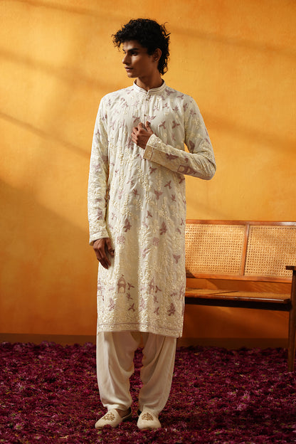 Off White Georgette Kurta set