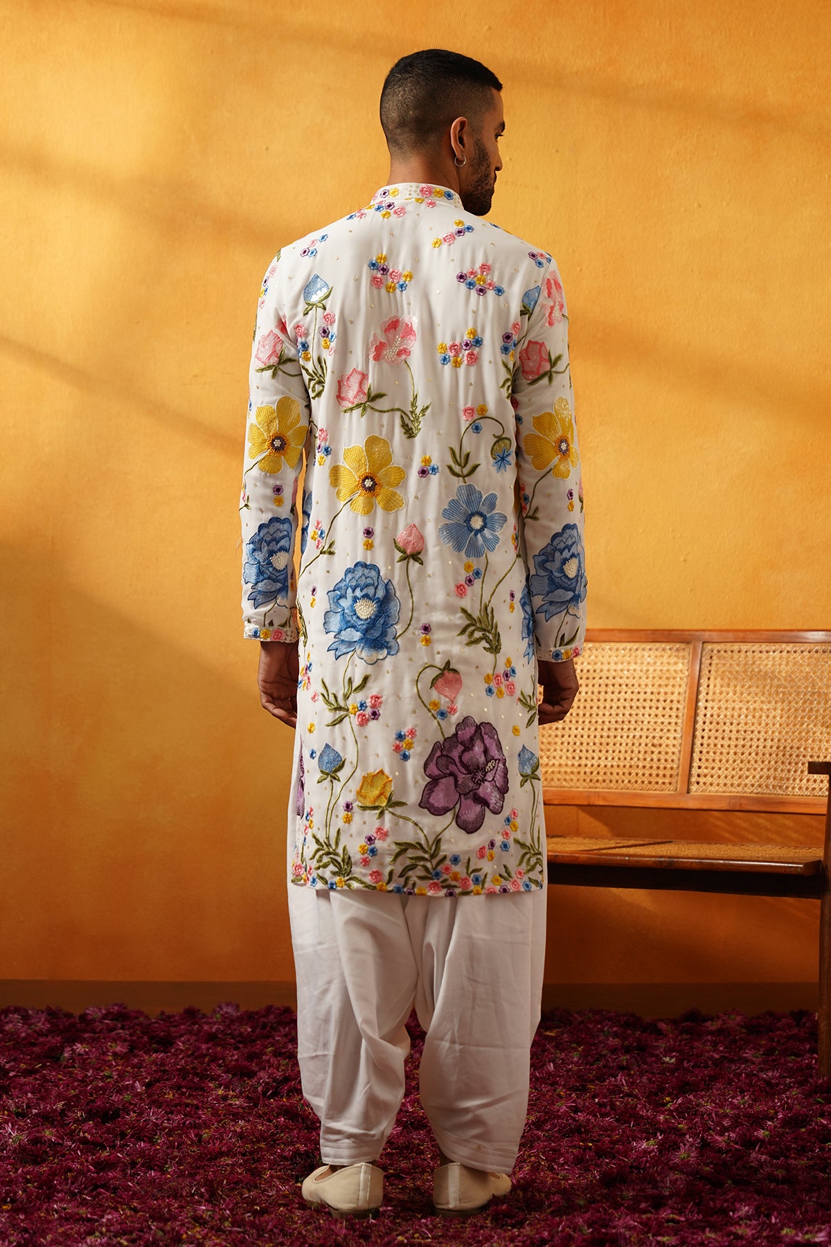 White Georgette Festive Kurta Set