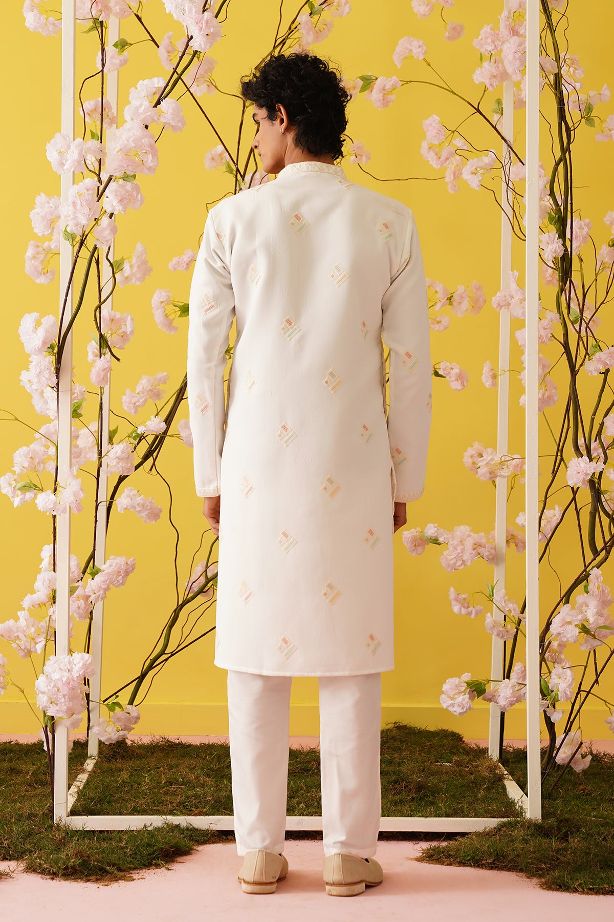 White Georgette Festive Kurta Set