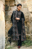 Black Kurta Set with Thread Embroidery & Swarovski Dupatta