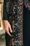 Black Kurta Set with Thread Embroidery & Swarovski Dupatta