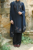 Dark Blue Kurta Set with Thread Work & Dupatta