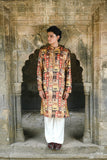 Mustard Silk Kurta with Foil Work