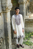 Off White Kenzo Kurta with Elegant Chain Stitch Embroidery