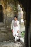 Off White Kenzo Kurta with Elegant Chain Stitch Embroidery