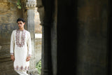 Off White Kenzo Kurta with Elegant Chain Stitch Embroidery