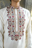 Off White Kenzo Kurta with Elegant Chain Stitch Embroidery