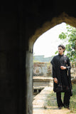 Black Kurta Set with Elegant Thread Work Embroidery and Dupatta