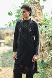 Black Kurta Set with Elegant Thread Work Embroidery and Dupatta
