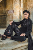 Black Kurta Set with Elegant Thread Work Embroidery and Dupatta