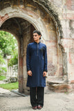 Navy Blue Kurta with Delicate Bead Work for a Refined Look