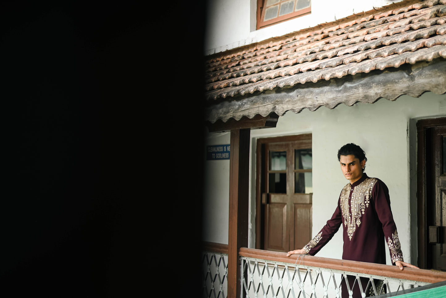Maroon Zari Embroidered Kurta Set for Festive Occasions