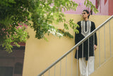 Black Embroidered Kurta Set for Festive Elegance