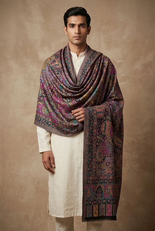 Multicolour Pashmina Zari Jacquard Dupatta