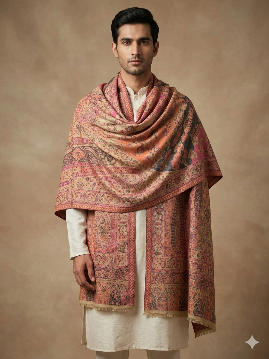 Multicolour Pashmina Jacquard Dupatta