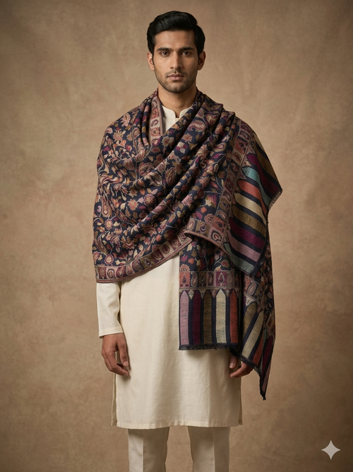 Multicolour Pashmina Jacquard Dupatta
