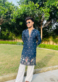 Men's Blue Kenzo Bead Work Embroidered Kurta Set