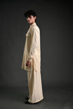 Classic Beige Linen Blend Pathani Suit with Flared Pants