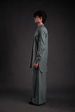 Classic Green Linen Blend Pathani Suit with Flared Pants