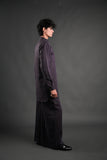 Classic Purple Linen Blend Pathani Suit with Flared Pants