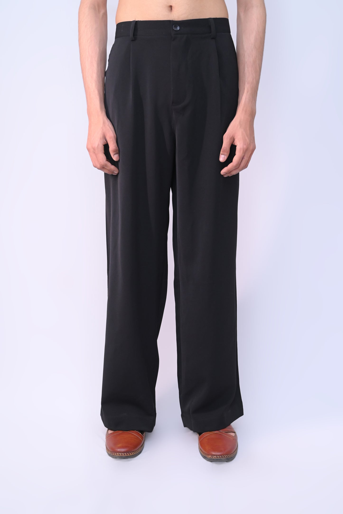 Off White and Black Parallel Pants