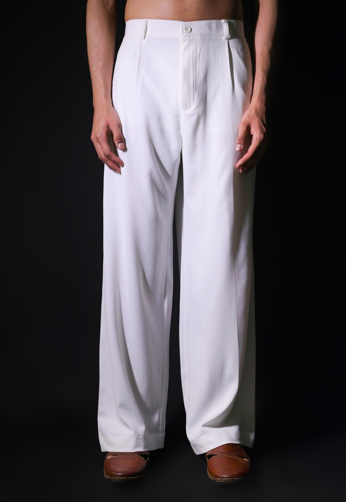 Off White and Black Parallel Pants