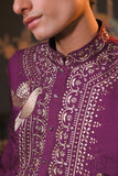 Purple Zari Embroidery Kurta Set