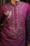 Purple Zari Embroidery Kurta Set