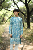 Blue Crepe Festive Kurta Set