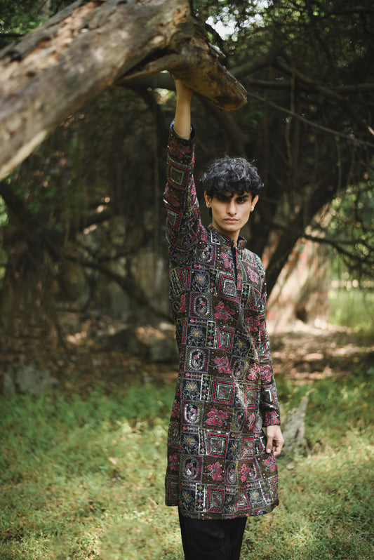 Black Georgette Kurta Set