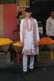 White Silk Kurta Set With Dupatta