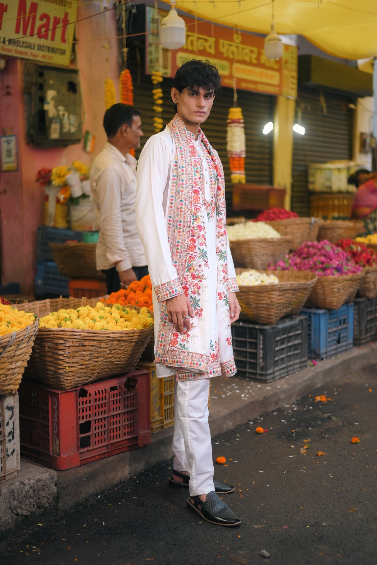 White Silk Kurta Set With Dupatta