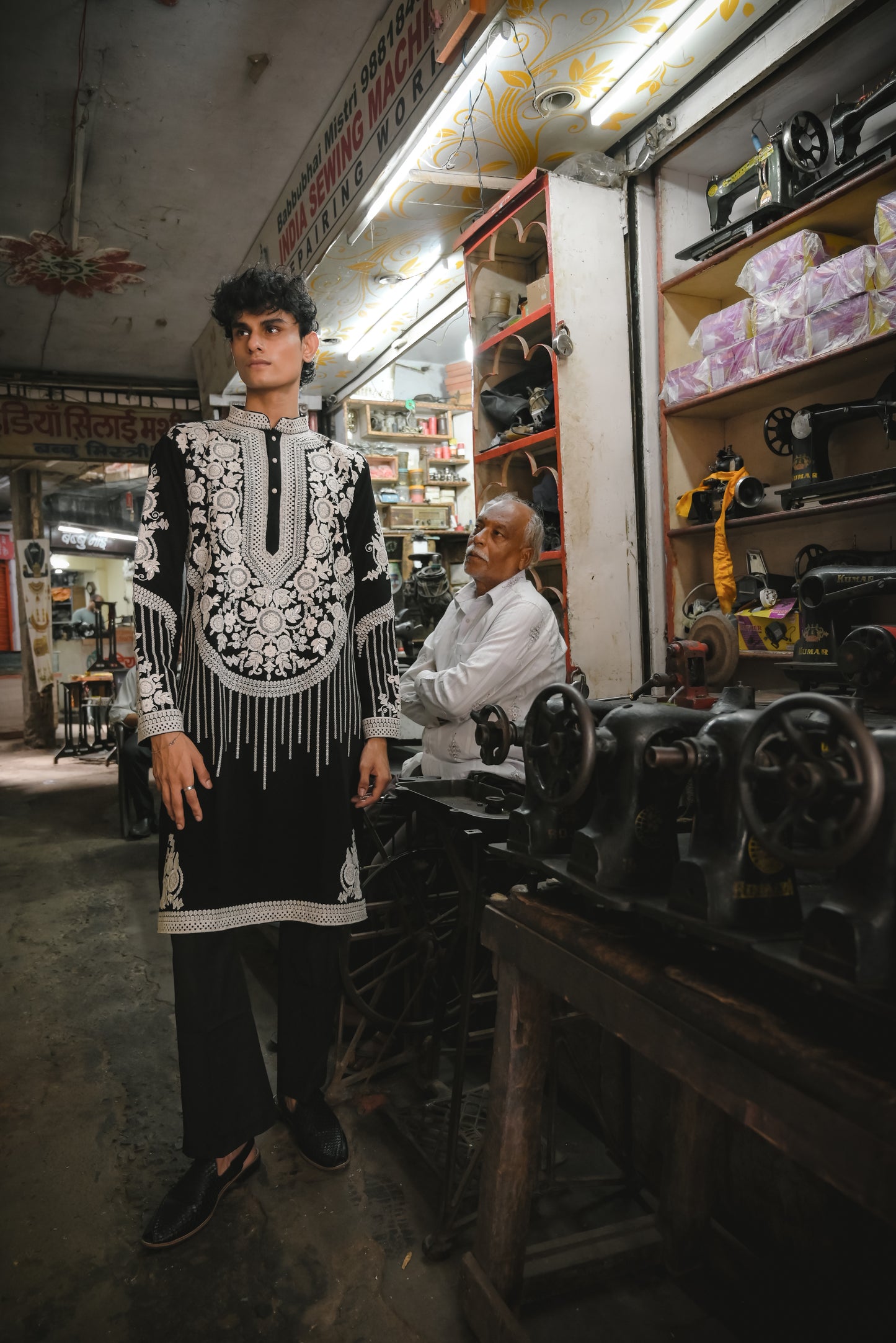 Black Embroidery Kurta Set