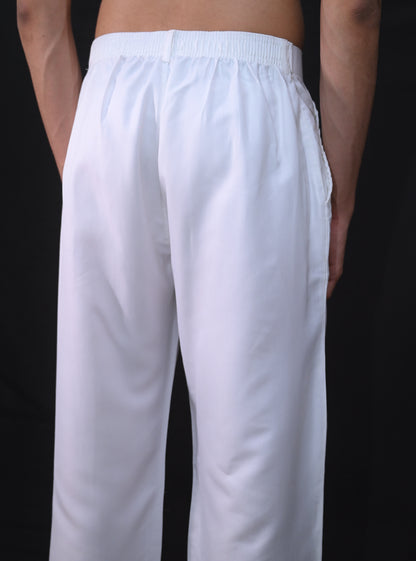 Off White and Black Parallel Pants